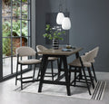 Weathered Peppercorn Oak Curved Top Breakfast Dining Bar Table