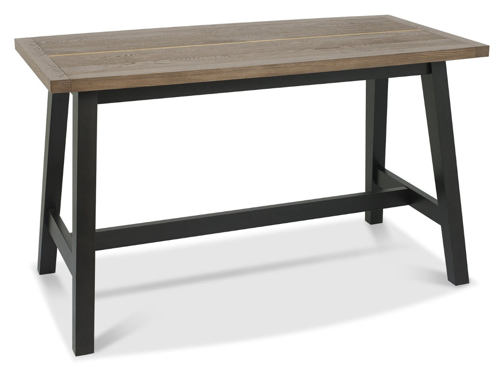 Weathered Peppercorn Oak Curved Top Breakfast Dining Bar Table - Home Furniture Interiors