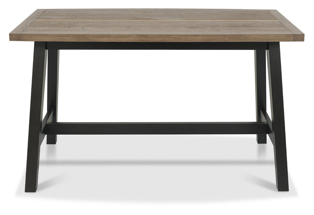 Weathered Peppercorn Oak Curved Top Breakfast Dining Bar Table - Home Furniture Interiors