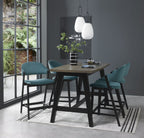 Weathered Peppercorn Oak Curved Top Breakfast Dining Bar Table - Home Furniture Interiors