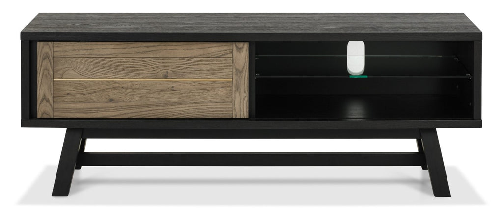 Weathered Oak And Peppercorn TV Entertainment Media Unit - Home Furniture Interiors