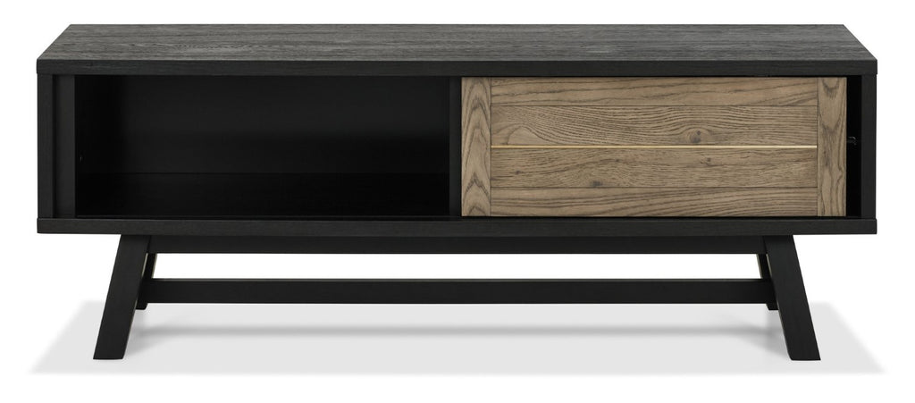 Weathered Oak And Peppercorn TV Entertainment Media Unit - Home Furniture Interiors