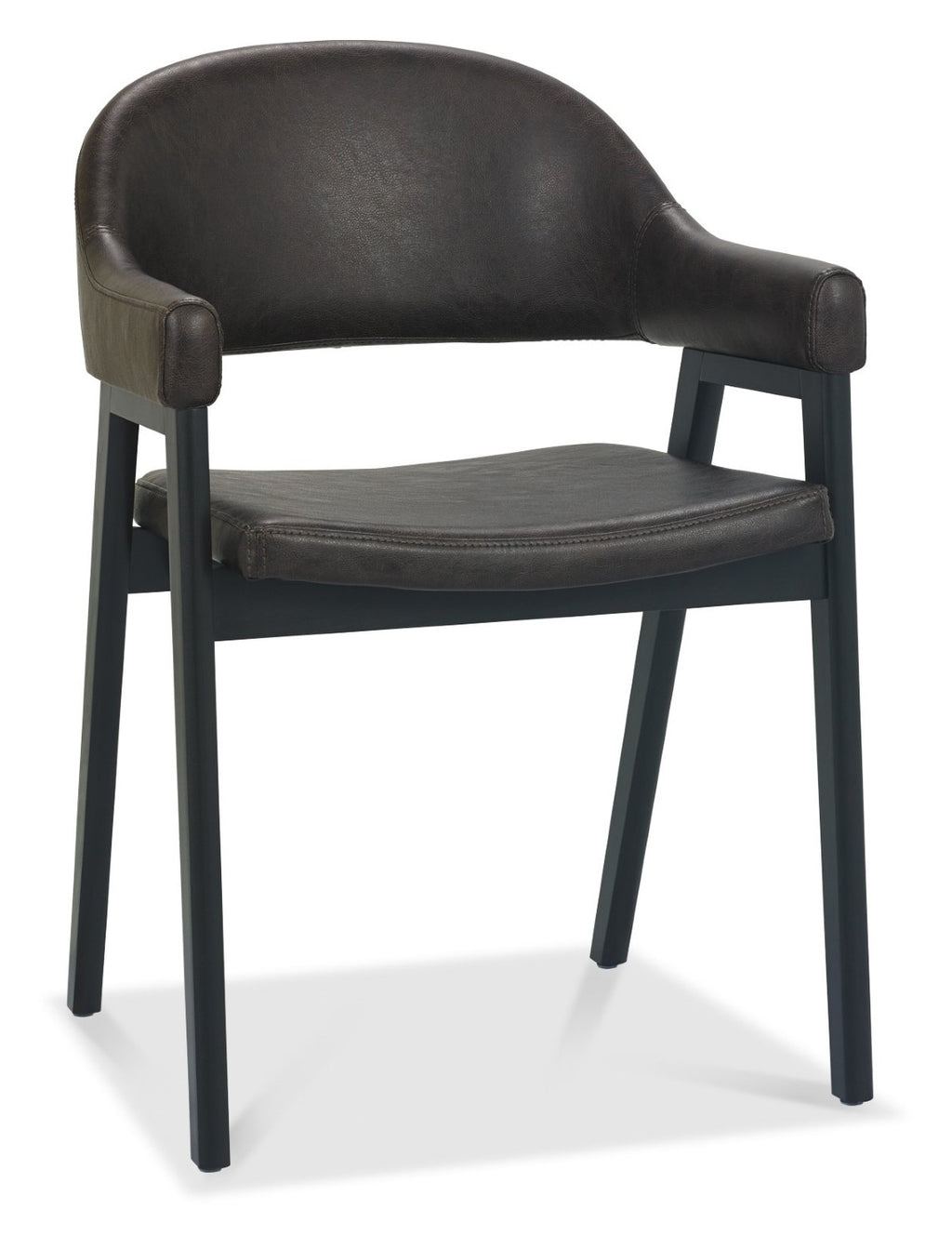 Weathered Oak Dining Table Set 4 Dark Grey Fabric Arm Chairs - Home Furniture Interiors