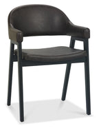 Weathered Oak Dining Table Set 4 Dark Grey Fabric Arm Chairs - Home Furniture Interiors