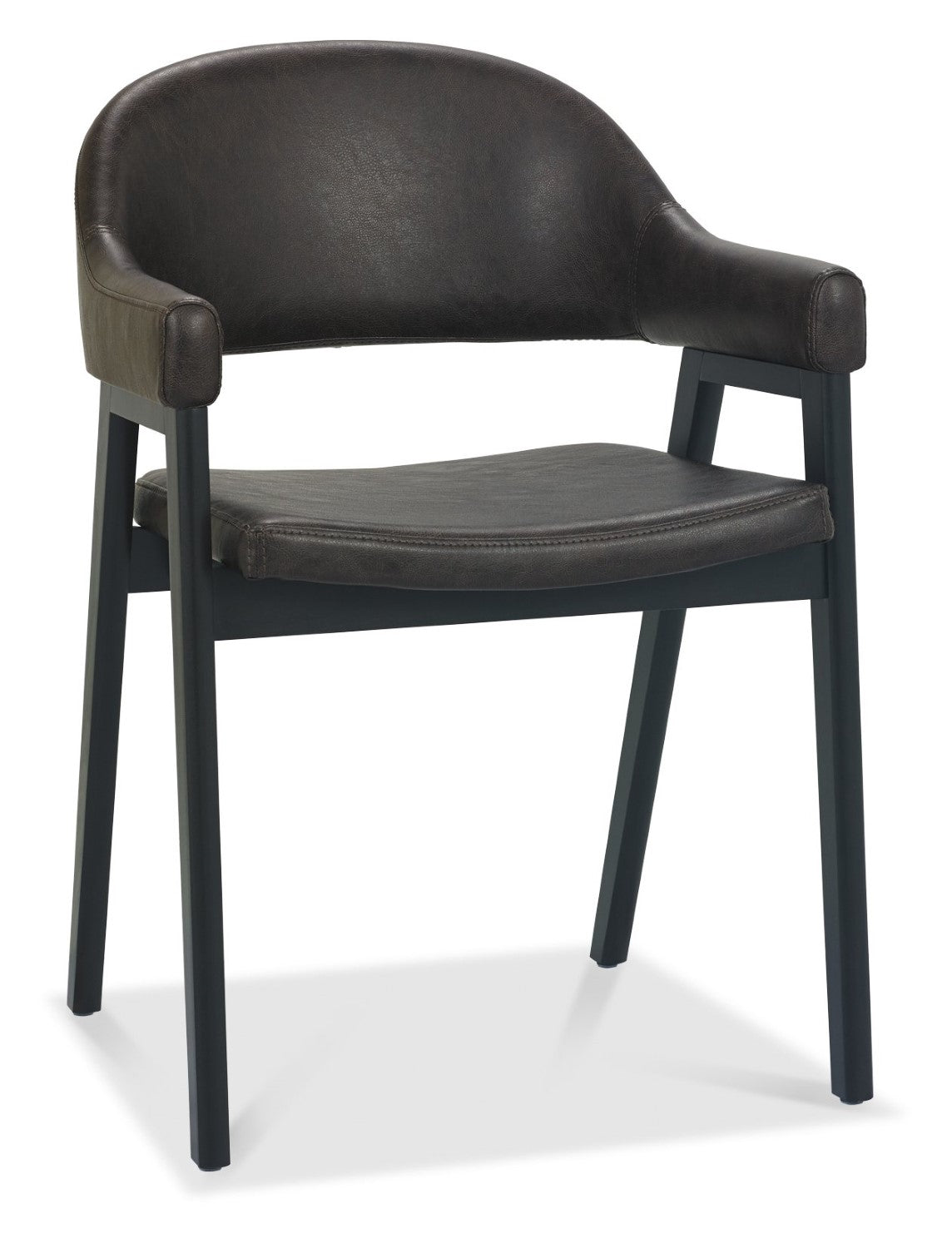 Weathered Oak Dining Table Set 4 Dark Grey Fabric Arm Chairs - Home Furniture Interiors