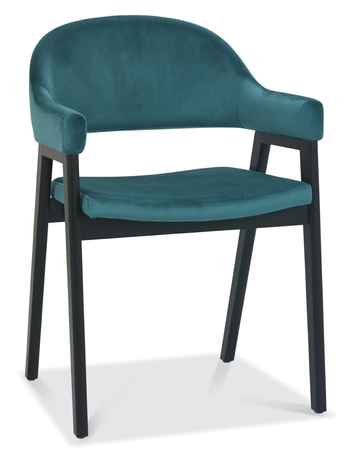 Weathered Oak Dining Table Set 4 Blue Velvet Arm Chairs - Home Furniture Interiors