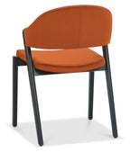Weathered Oak Dining Table Set 4 Orange Velvet Side Chairs - Home Furniture Interiors