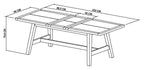 Weathered Oak Extending Dining Table Brass Centre Strip - Home Furniture Interiors