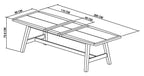 Weathered Oak Ext. Dining Table 6 Orange Velvet Chairs Set - Home Furniture Interiors