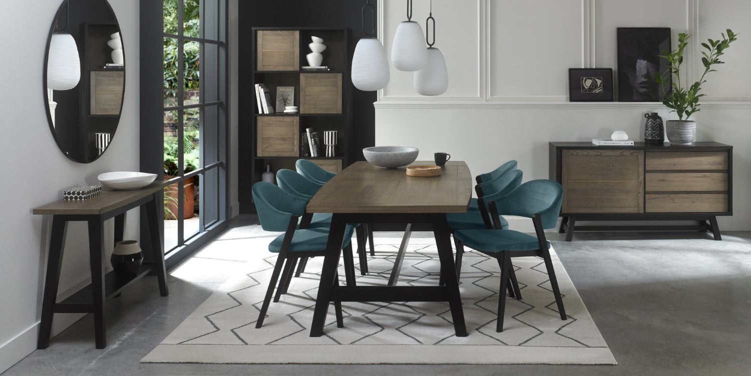 Weathered Oak And 6 to 8 Seater Extending Dining Table - Home Furniture Interiors