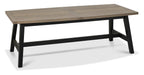 Weathered Oak Extending Dining Table Set 2 Large Benches - Home Furniture Interiors
