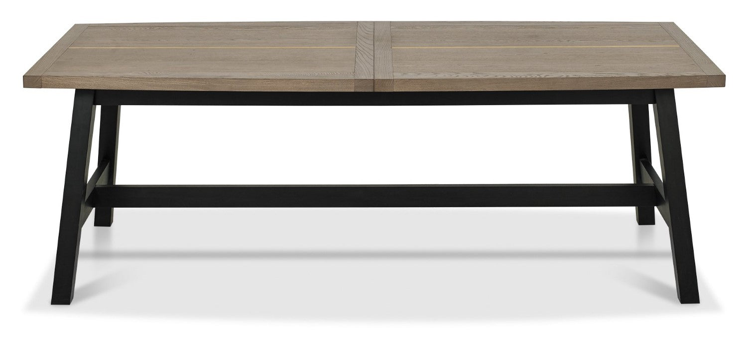 Weathered Oak Extending Dining Table Set 2 Large Benches - Home Furniture Interiors
