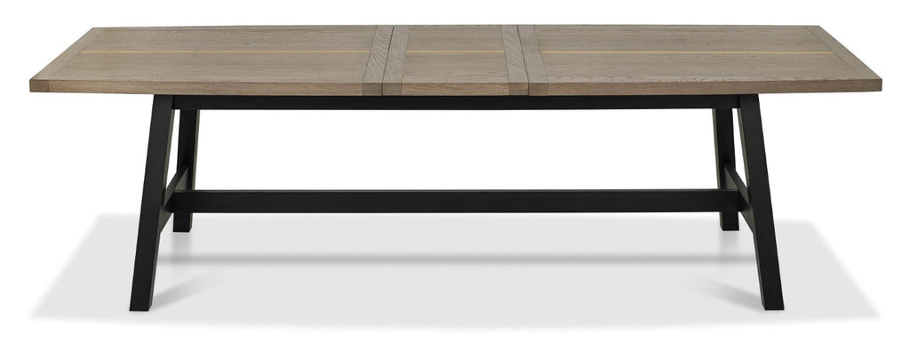 Weathered Oak Extending Dining Table Set 2 Large Benches - Home Furniture Interiors