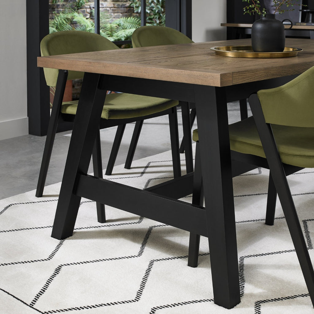 Weathered Oak And 6 to 8 Seater Extending Dining Table - Home Furniture Interiors