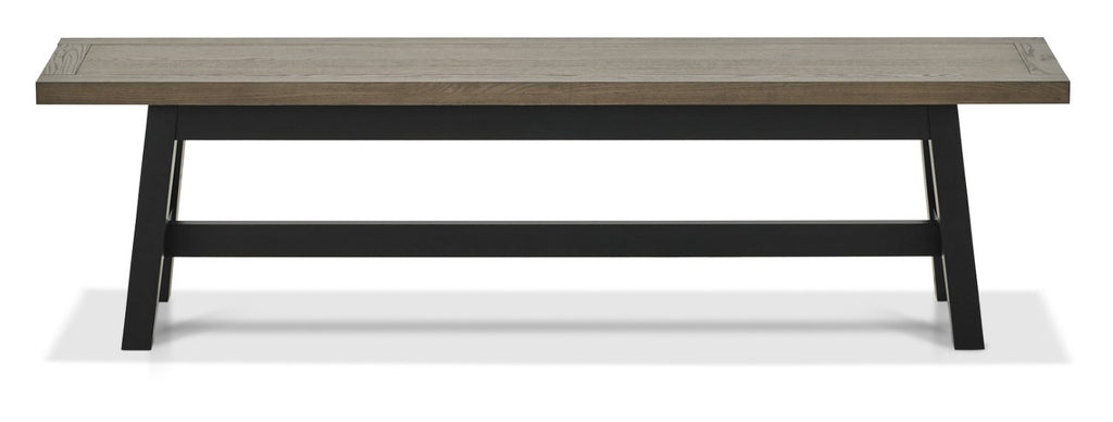 Weathered Oak And Peppercorn Small Dining Bench - Home Furniture Interiors