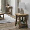 Rustic oak square side lamp table by Bentley Designs featuring a 45cm square end table with natural wood grain finish.