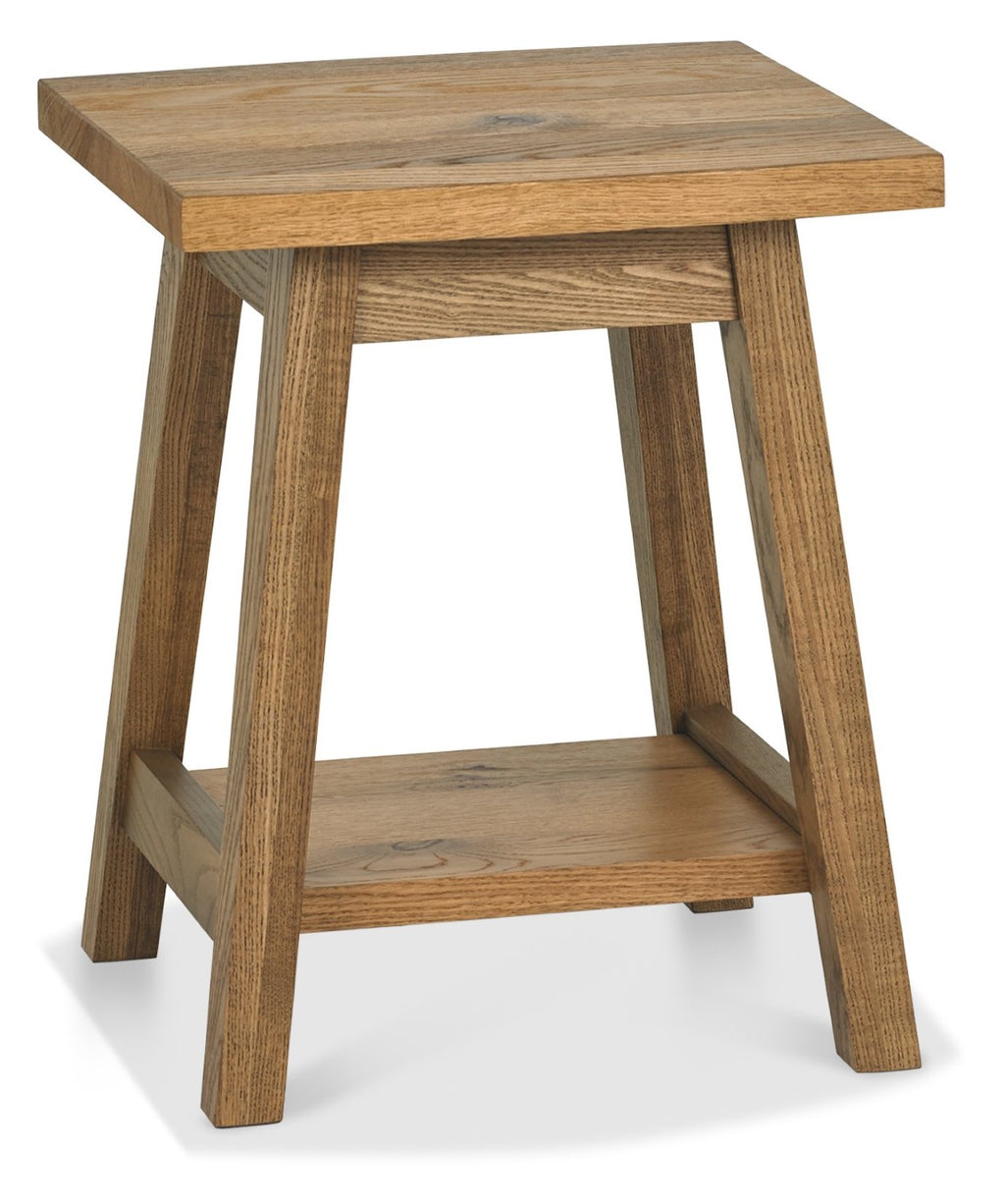 Rustic oak square side lamp table by Bentley Designs, 45cm, with natural wood finish and sturdy end table design.