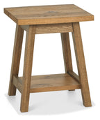 Rustic oak square side lamp table by Bentley Designs, 45cm, with natural wood finish and sturdy end table design.
