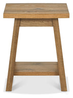 Rustic oak square side lamp table by Bentley Designs featuring a 45cm compact end table with a natural wood finish.