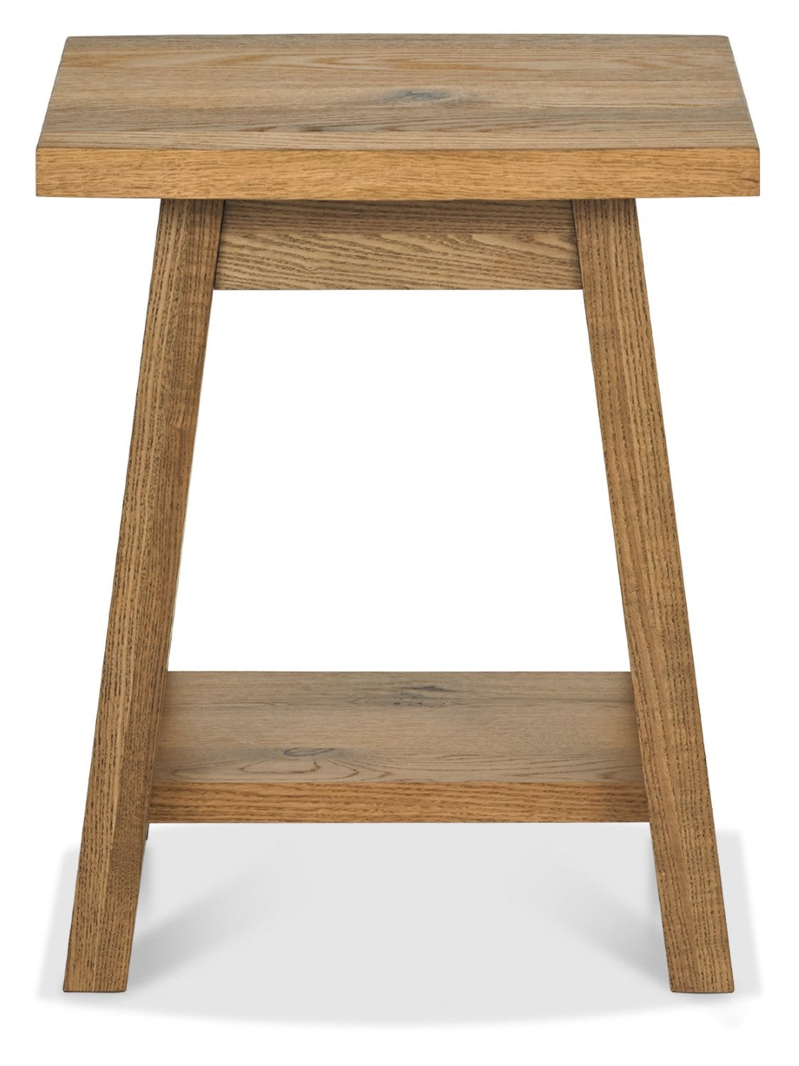 Rustic oak square side lamp table by Bentley Designs featuring a 45cm compact end table with a natural wood finish.