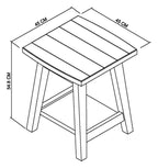 Rustic oak square lamp side table with a traditional design, 45cm size, by Bentley Designs, featuring a sturdy wooden construction.