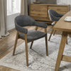 Dark Grey Fabric Arm Chair Rustic Oak Legs