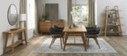 Dark Grey Fabric Arm Chair Rustic Oak Legs - Home Furniture Interiors