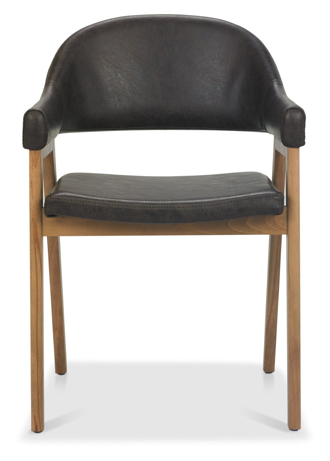 Vintage Fabric Dining Armchair Rustic Oak Legs - Home Furniture Interiors