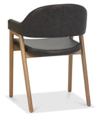 Vintage Fabric Dining Armchair Rustic Oak Legs - Home Furniture Interiors