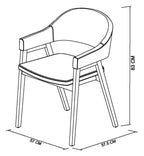 Vintage Fabric Dining Armchair Rustic Oak Legs - Home Furniture Interiors
