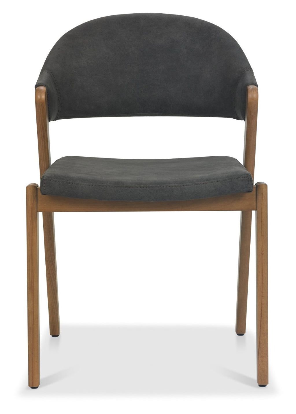 Rustic Oak Dining Chair Dark Grey Fabric Upholstered - Home Furniture Interiors
