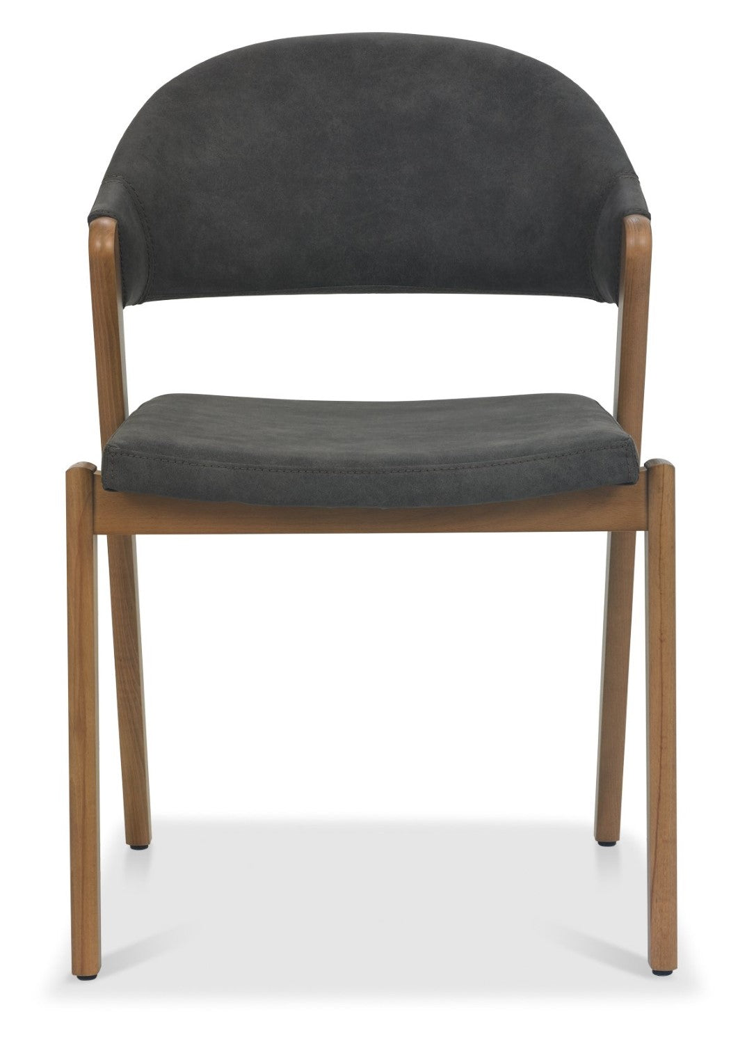 Rustic Oak Dining Chair Dark Grey Fabric Upholstered - Home Furniture Interiors