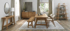 Ivory Leather Curved Retro Dining Chair Rustic Oak Legs - Home Furniture Interiors