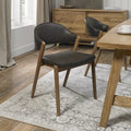 Rustic Vintage Faux Leather Oak Upholstered Dining Chair