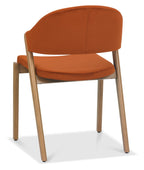 Rust Orange Velvet Fabric Curved Back Dining Chair - Home Furniture Interiors