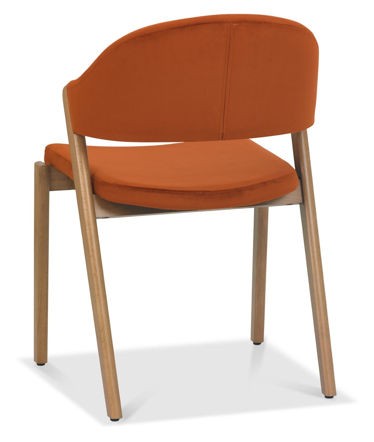 Rust Orange Velvet Fabric Curved Back Dining Chair - Home Furniture Interiors