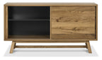 Rustic Oak Sideboard Sliding Door and 3 Drawers - Home Furniture Interiors
