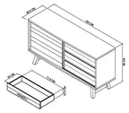 Rustic Oak Sideboard Sliding Door and 3 Drawers - Home Furniture Interiors
