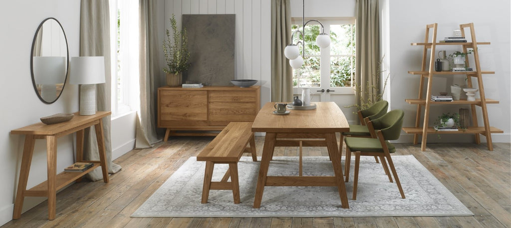 Rustic Oak Sideboard Sliding Door and 3 Drawers - Home Furniture Interiors