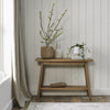 Traditional Rustic Oak Console Hall Table with Lower Shelf