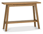 Traditional Rustic Oak Console Hall Table with Lower Shelf - Home Furniture Interiors