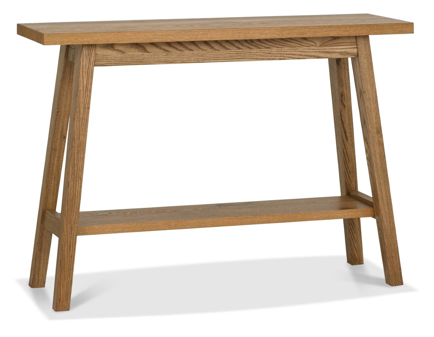 Traditional Rustic Oak Console Hall Table with Lower Shelf - Home Furniture Interiors