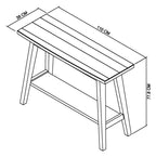 Traditional Rustic Oak Console Hall Table with Lower Shelf - Home Furniture Interiors