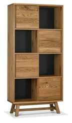 Rustic Oak Display Storage Cabinet - Home Furniture Interiors