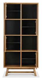 Rustic Oak Display Storage Cabinet - Home Furniture Interiors