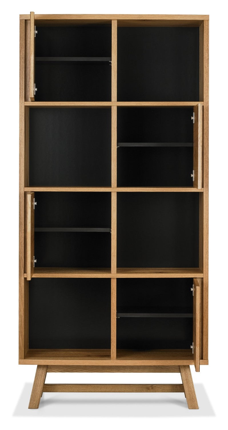 Rustic Oak Display Storage Cabinet - Home Furniture Interiors
