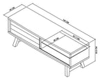 Rustic Oak Low Open TV Stand with Sliding Door - Home Furniture Interiors