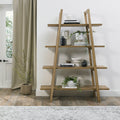 Rustic Dark Oak Tall Open Display Shelving Unit