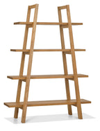 Rustic Dark Oak Tall Open Display Shelving Unit - Home Furniture Interiors