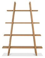 Rustic Dark Oak Tall Open Display Shelving Unit - Home Furniture Interiors
